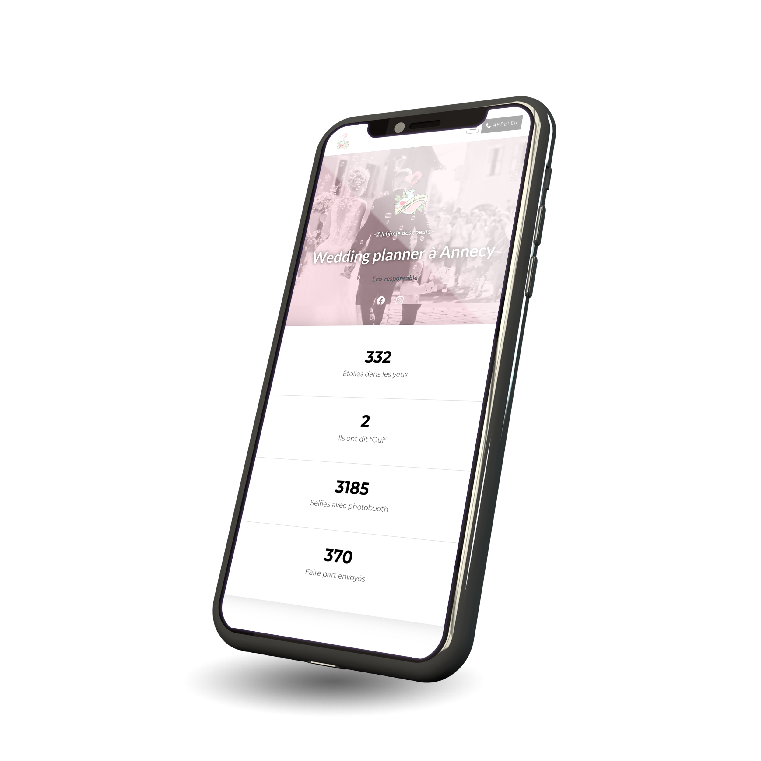 version mobile du site l'alchimie des coeurs