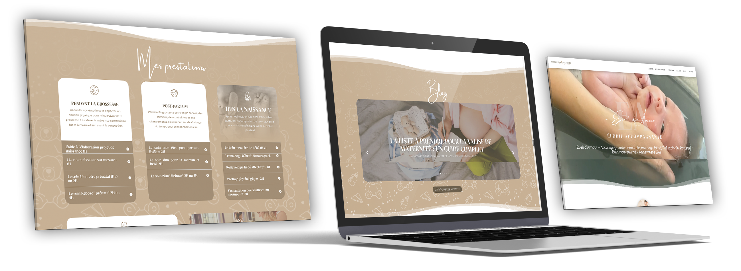 florence thabuis eveil d'amour- creation de site vitrine avec reservation en ligne