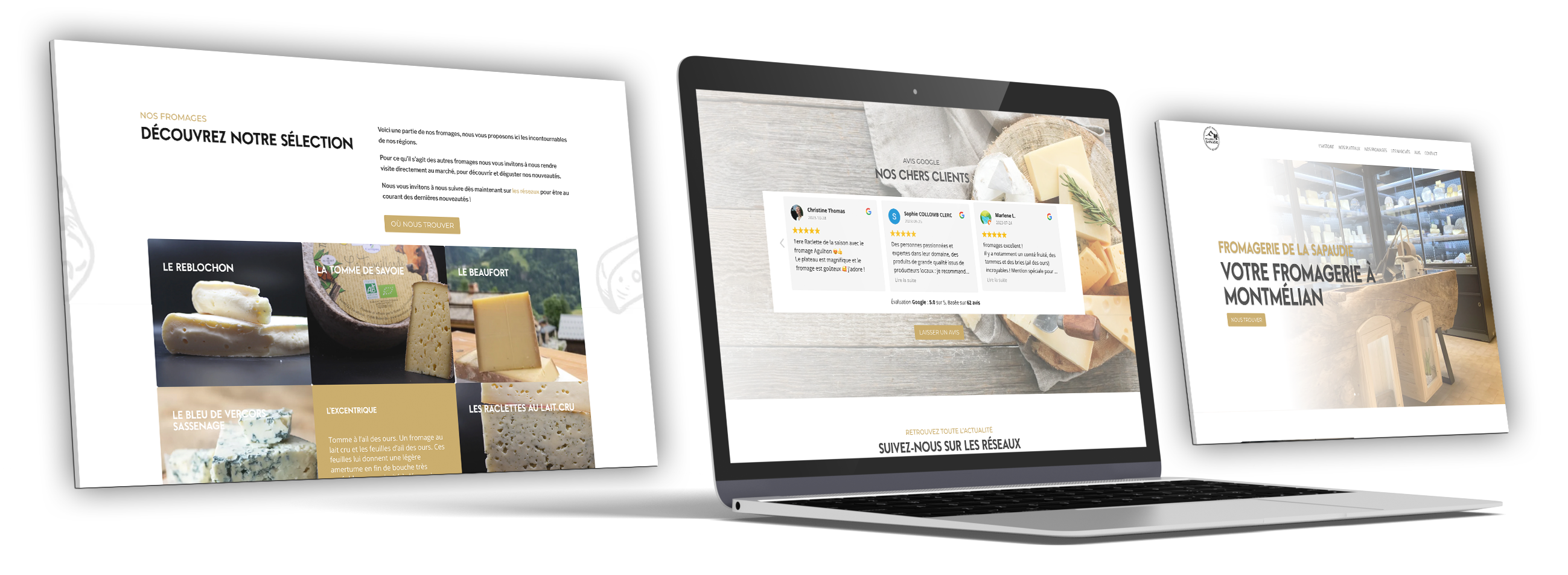 mockup laptop Fromagerie de la sapaudie - creation de site vitrine