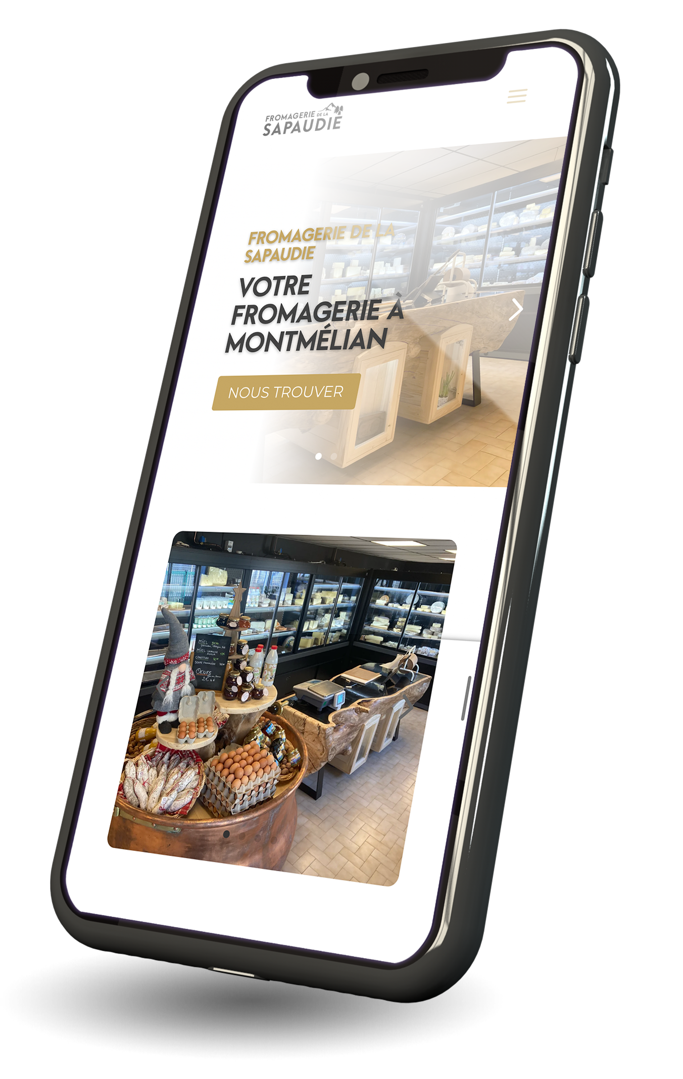 mockup phone Fromagerie de la sapaudie - creation de site vitrine
