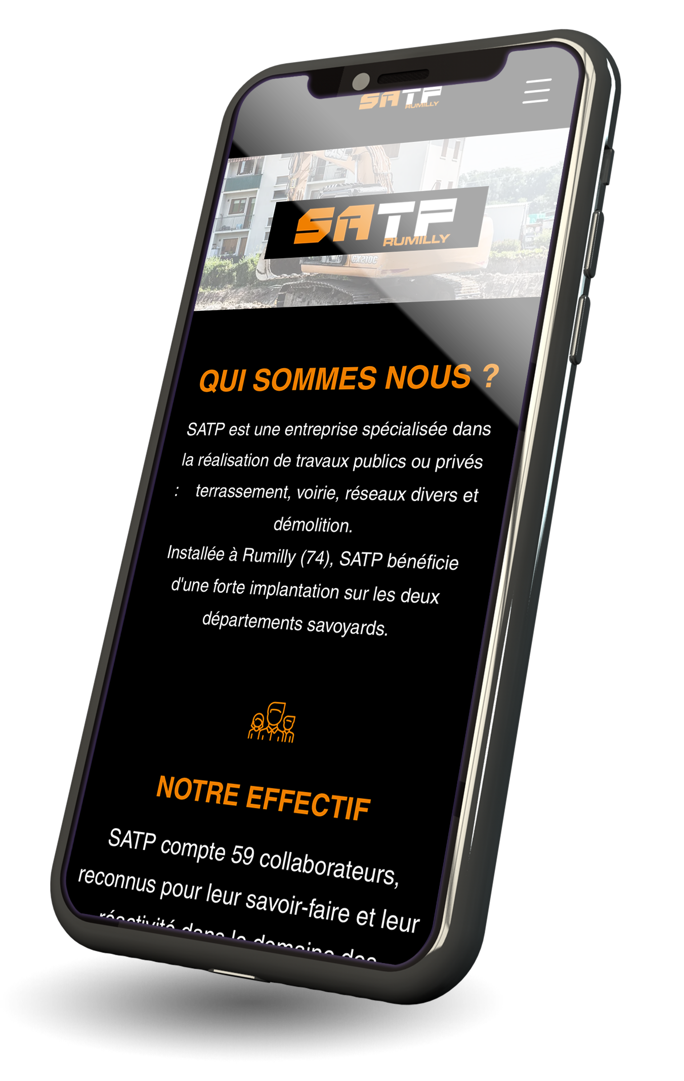 mockup phone satp creation supports graphique flyer carte de visite et site internet