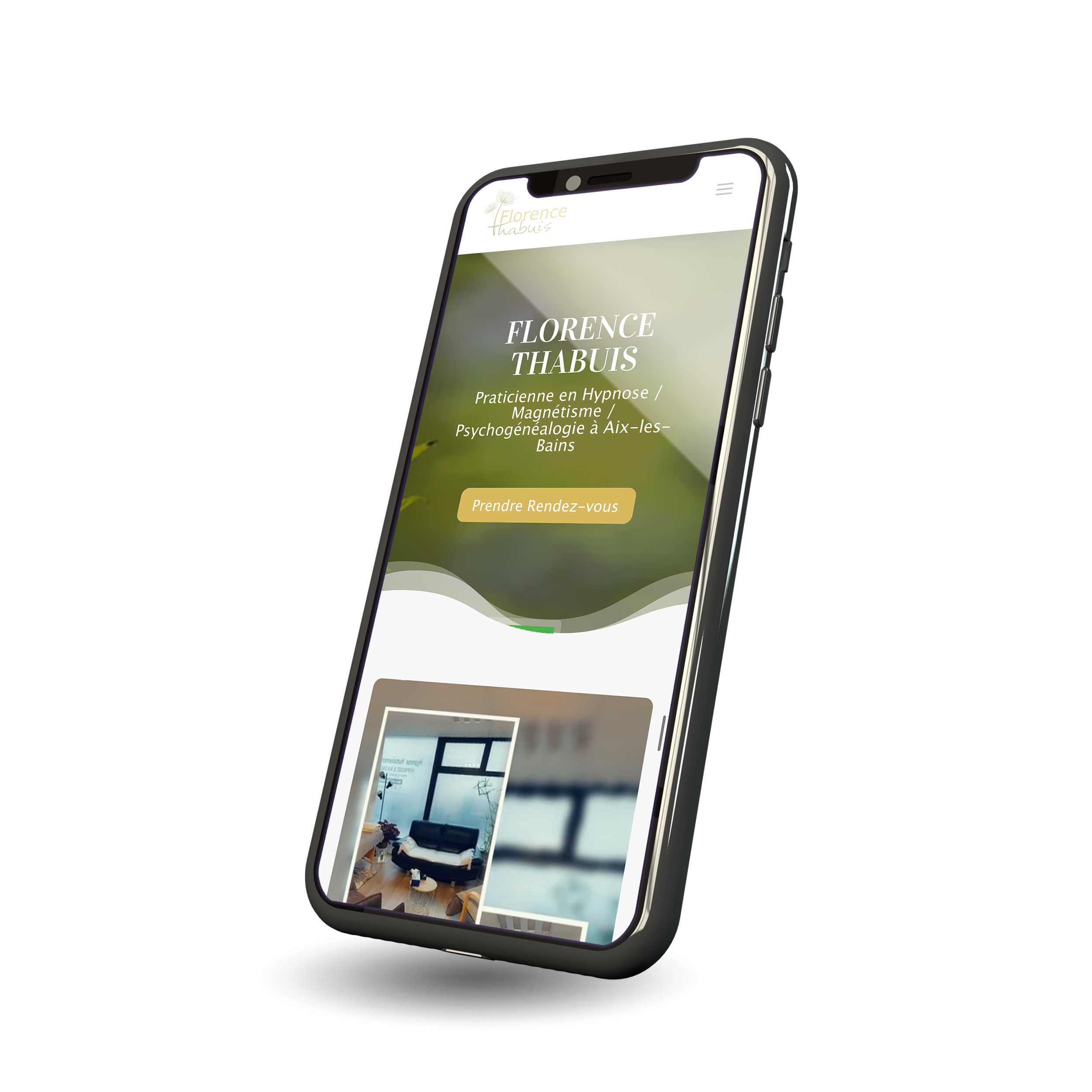 mockup phone florence thabuis - creation site vitre avec reservation