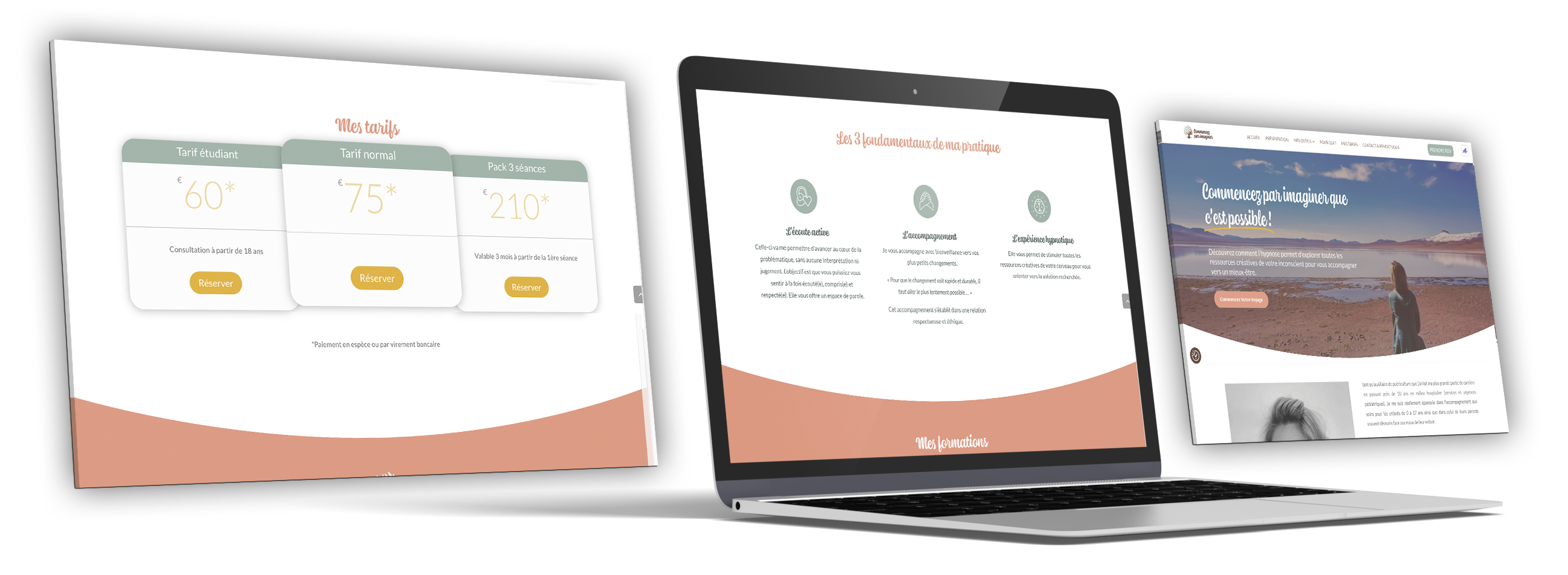 mockup laptop Commencez par imaginer - creation de site internet et logo - Anne bechet