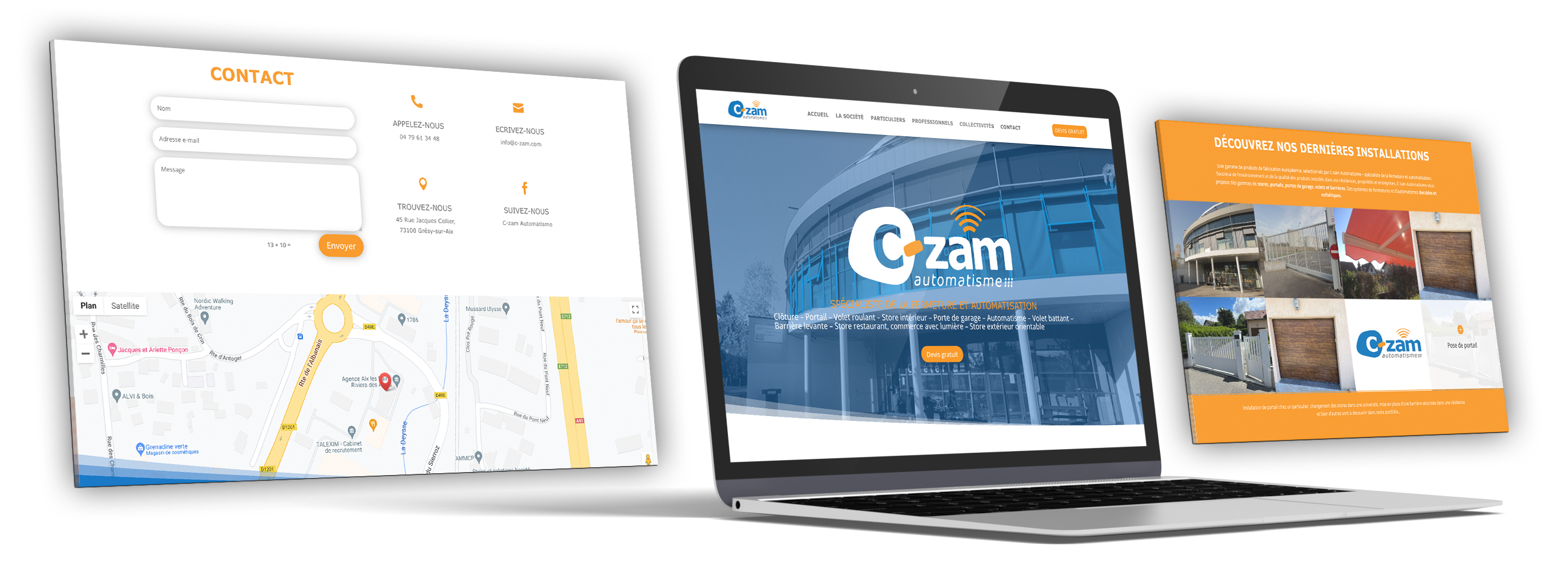 mockup laptop c-zam - creation de site internet refonte et maintenance SEO