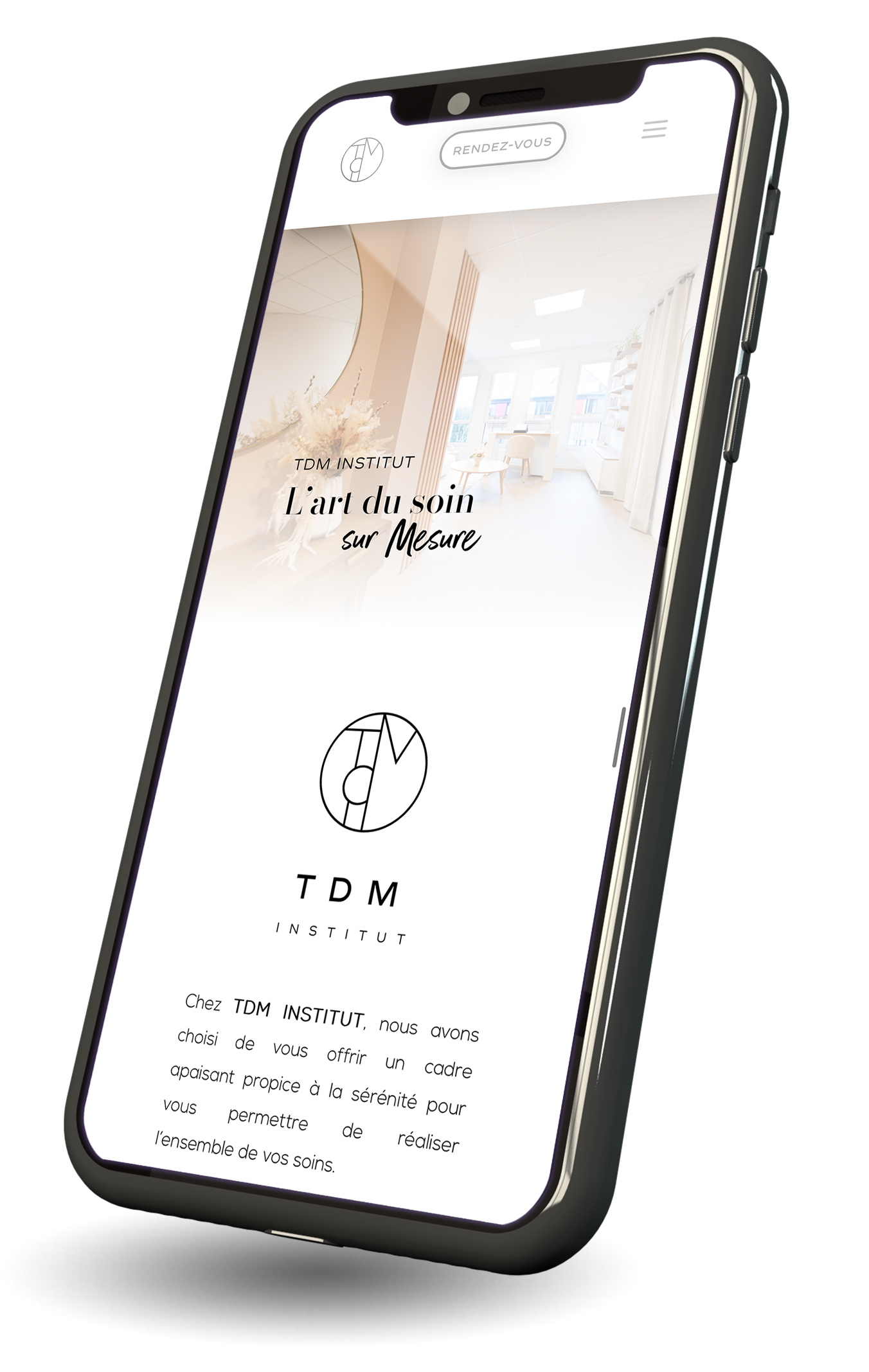 mockup phone tdm institut- creation de site internet refonte et maintenance SEO