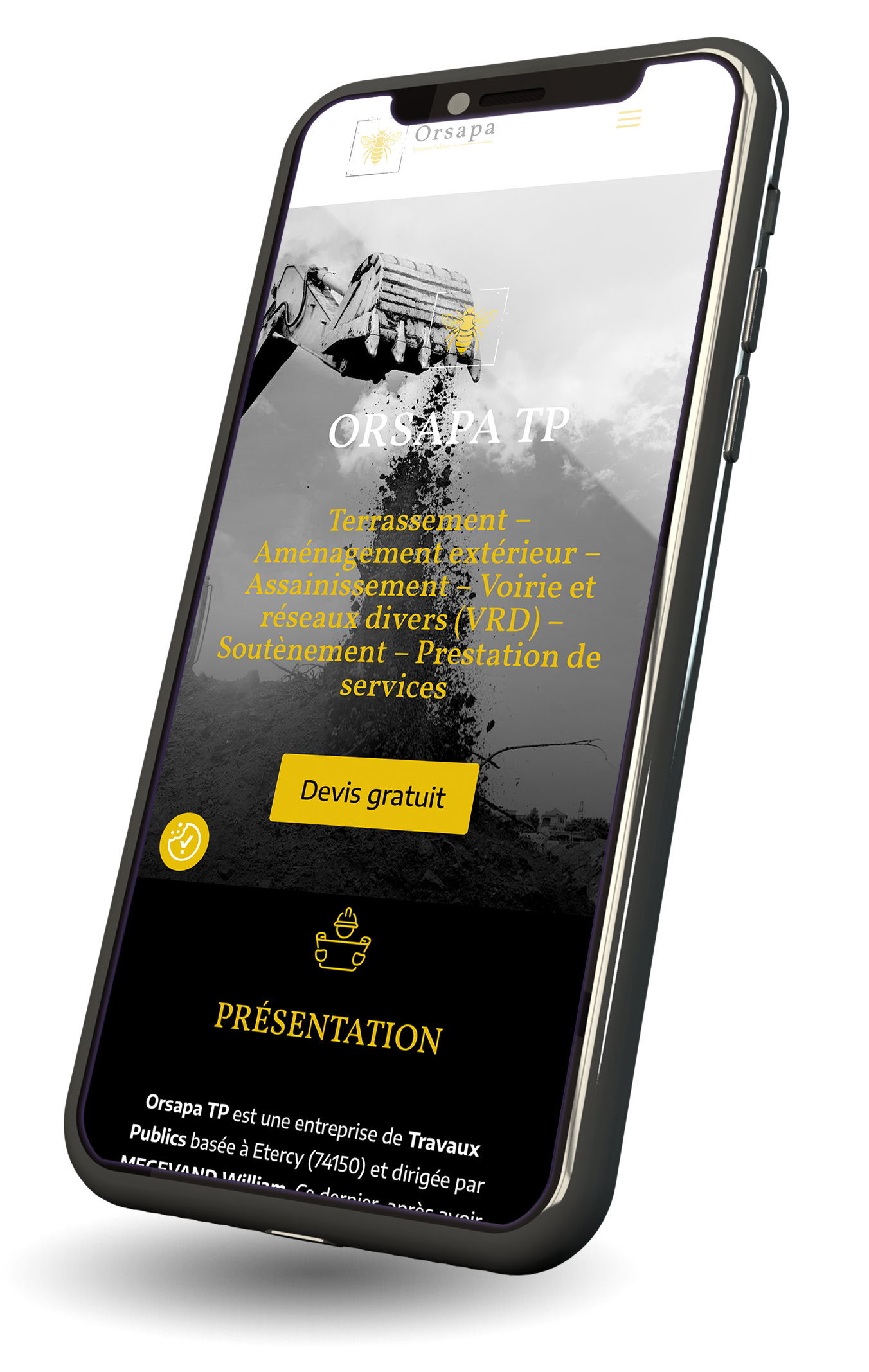 mockup phone Orsapa TP - creation de site internet - et maintenance SEO